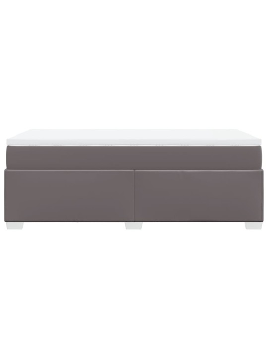 Box spring postel s matrací šedá 90x200 cm umělá kůže