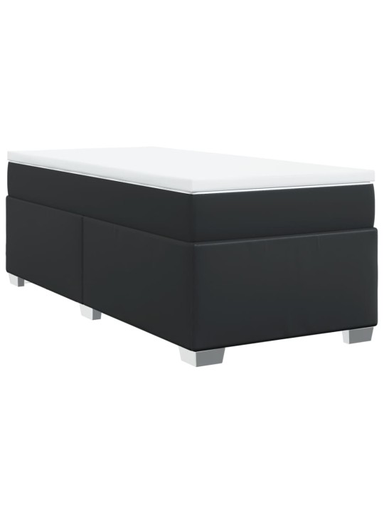 Box spring postel s matrací černá 100x200 cm umělá kůže