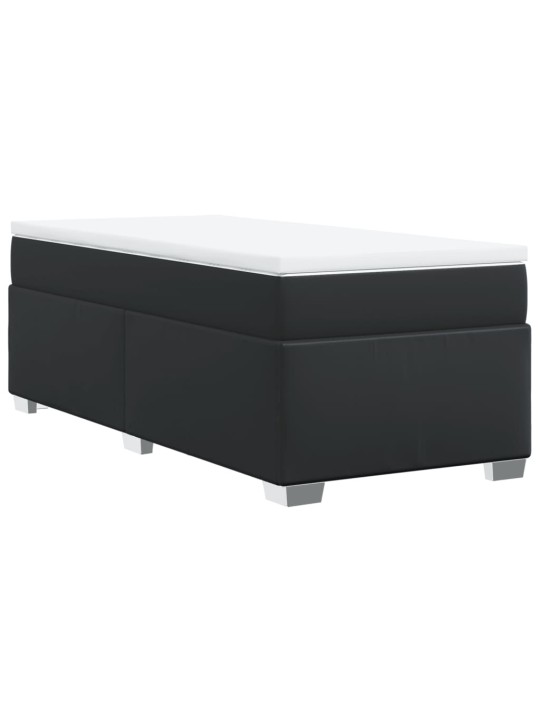 Box spring postel s matrací černá 100x200 cm umělá kůže