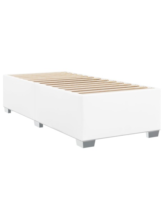 Box spring postel s matrací bílá 100x200 cm umělá kůže