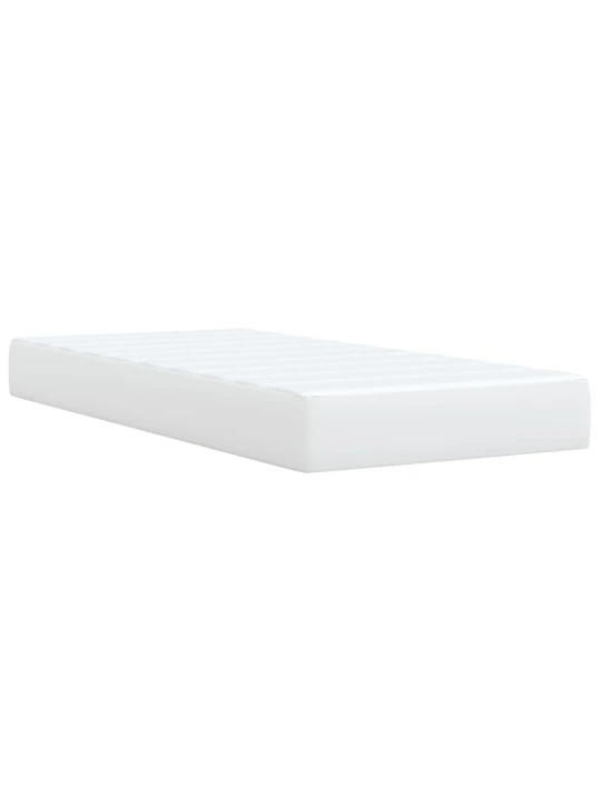 Box spring postel s matrací bílá 100x200 cm umělá kůže