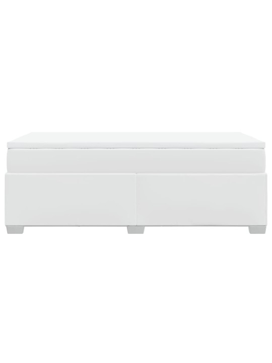 Box spring postel s matrací bílá 100x200 cm umělá kůže