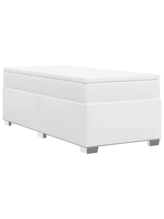 Box spring postel s matrací bílá 100x200 cm umělá kůže