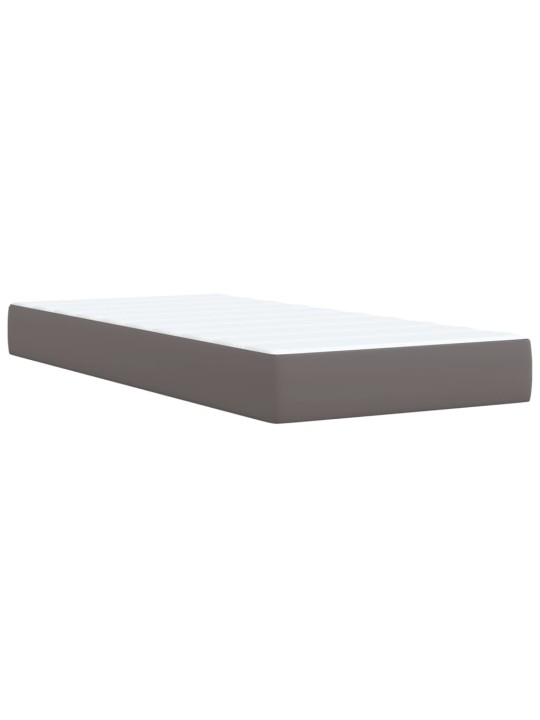 Box spring postel s matrací šedá 100x200 cm umělá kůže