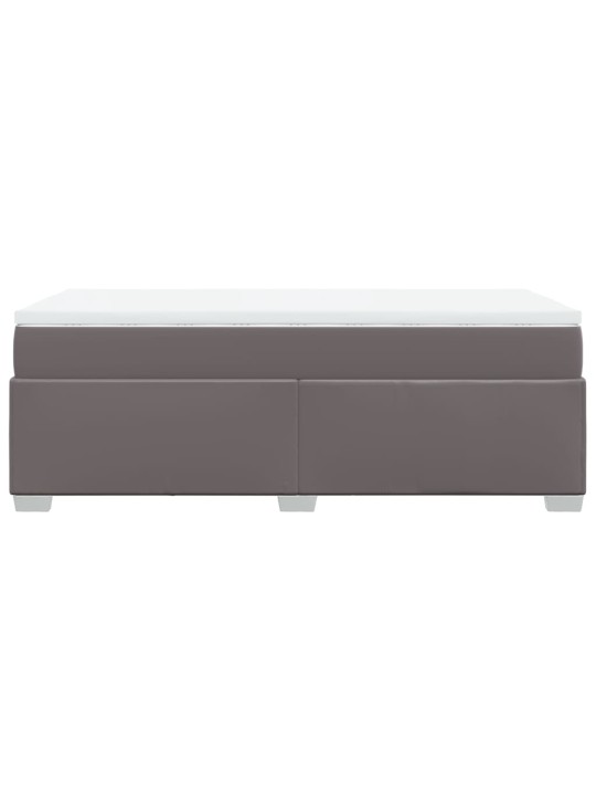 Box spring postel s matrací šedá 100x200 cm umělá kůže