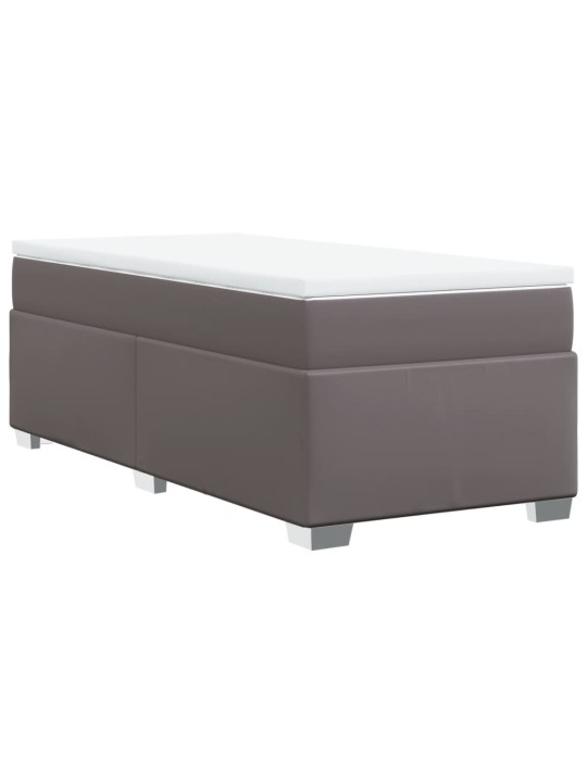 Box spring postel s matrací šedá 100x200 cm umělá kůže