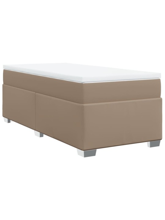 Box spring postel s matrací cappuccino 100x200 cm umělá kůže