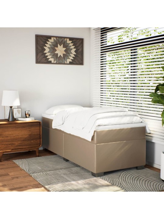 Box spring postel s matrací cappuccino 100x200 cm umělá kůže