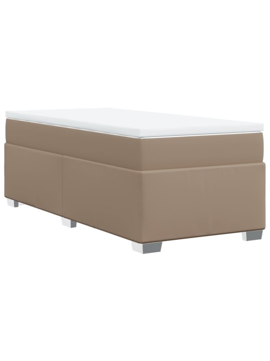 Box spring postel s matrací cappuccino 100x200 cm umělá kůže