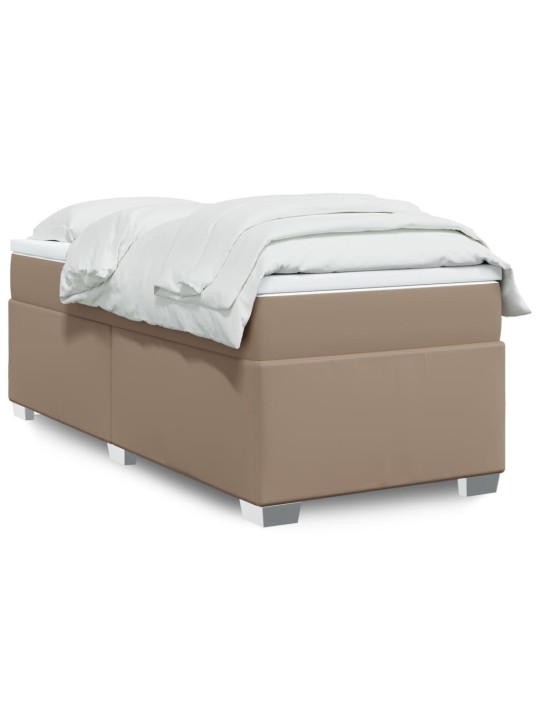 Box spring postel s matrací cappuccino 100x200 cm umělá kůže