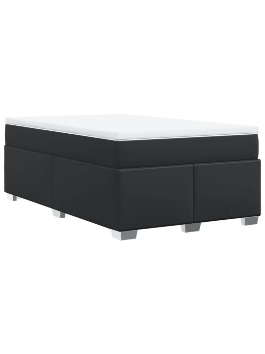 Box spring postel s matrací černá 120x190 cm umělá kůže