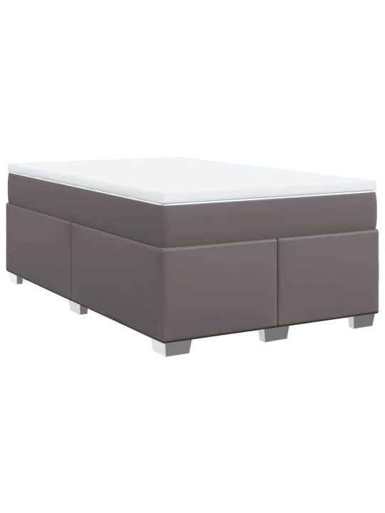 Box spring postel s matrací šedá 120x190 cm umělá kůže