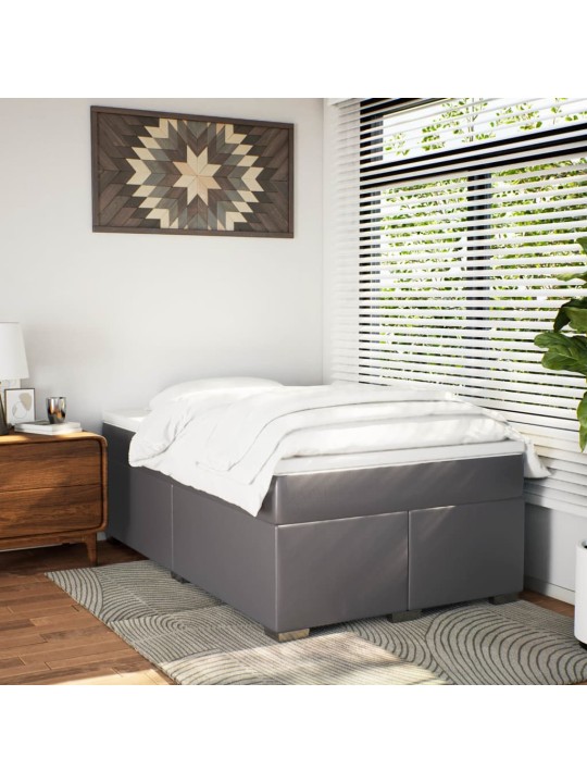 Box spring postel s matrací šedá 120x190 cm umělá kůže