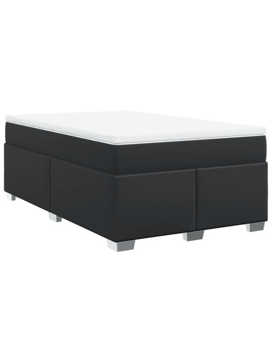 Box spring postel s matrací černá 120 x 200 cm umělá kůže