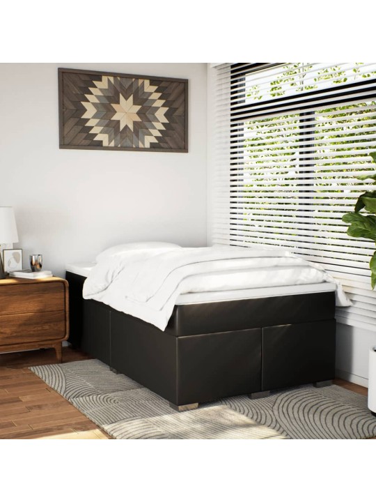 Box spring postel s matrací černá 120 x 200 cm umělá kůže