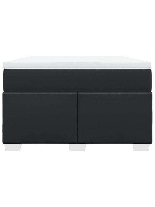 Box spring postel s matrací černá 120 x 200 cm umělá kůže