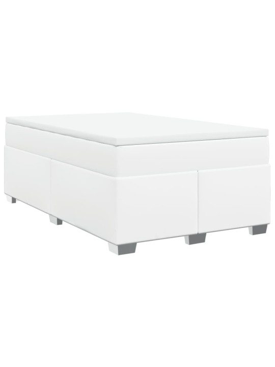 Box spring postel s matrací bílá 120x200 cm umělá kůže