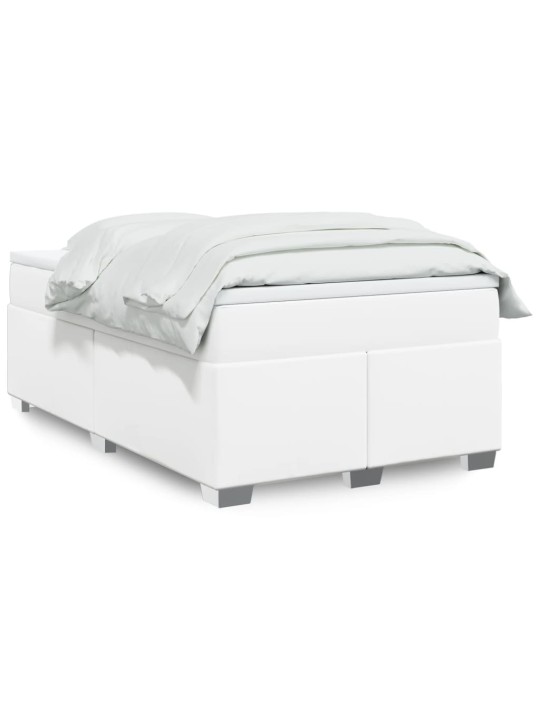 Box spring postel s matrací bílá 120x200 cm umělá kůže
