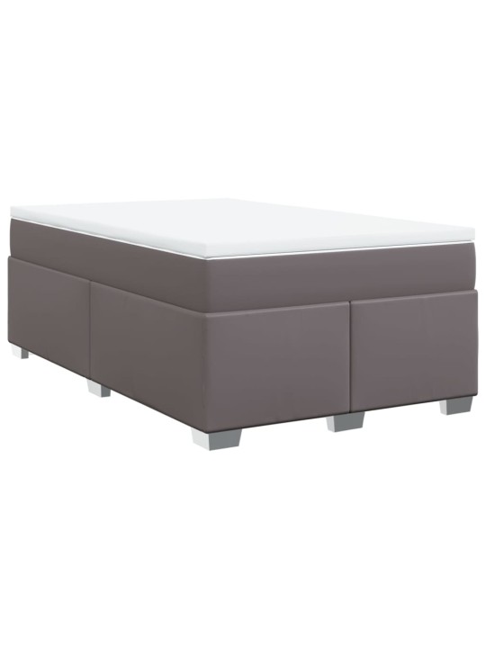 Box spring postel s matrací šedá 120x200 cm umělá kůže