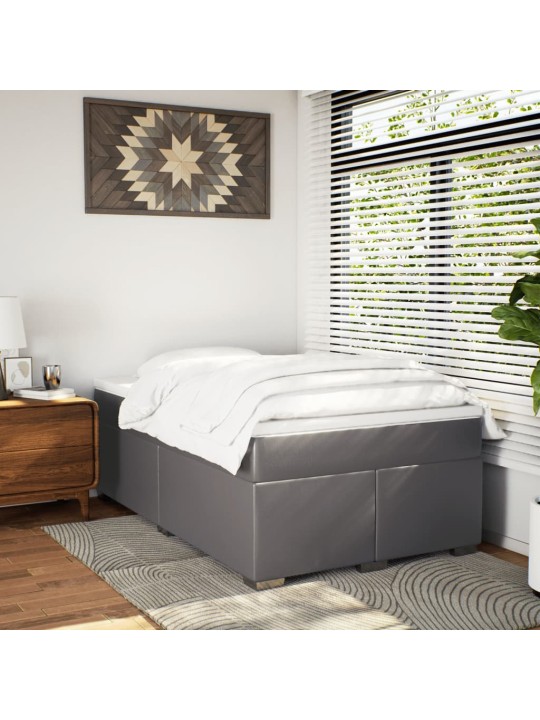 Box spring postel s matrací šedá 120x200 cm umělá kůže