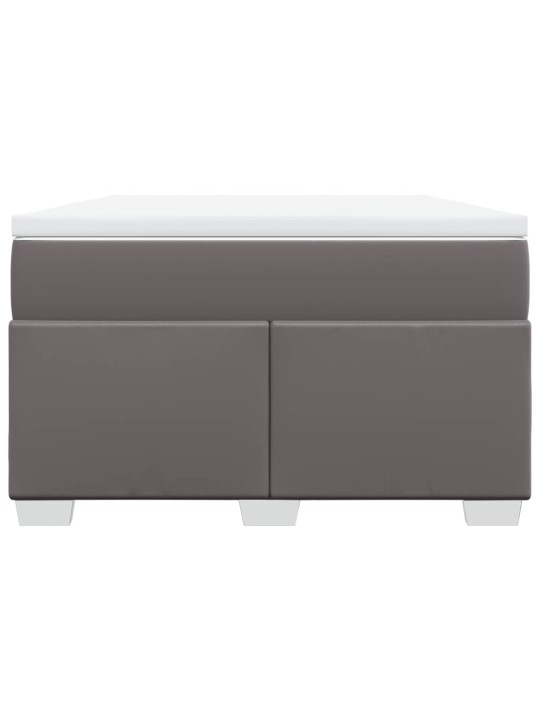 Box spring postel s matrací šedá 120x200 cm umělá kůže