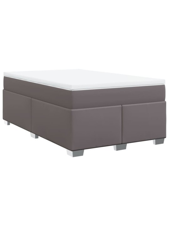 Box spring postel s matrací šedá 120x200 cm umělá kůže