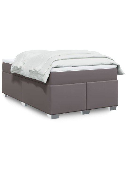 Box spring postel s matrací šedá 120x200 cm umělá kůže