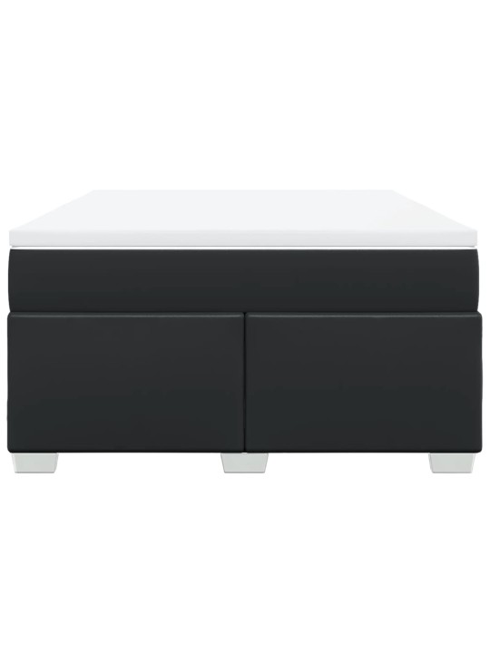 Box spring postel s matrací černá 140 x 190 cm umělá kůže