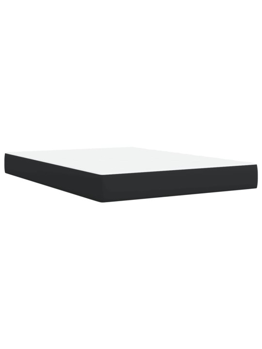 Box spring postel s matrací černá 140 x 190 cm umělá kůže