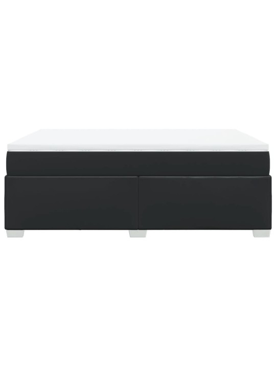 Box spring postel s matrací černá 140 x 190 cm umělá kůže