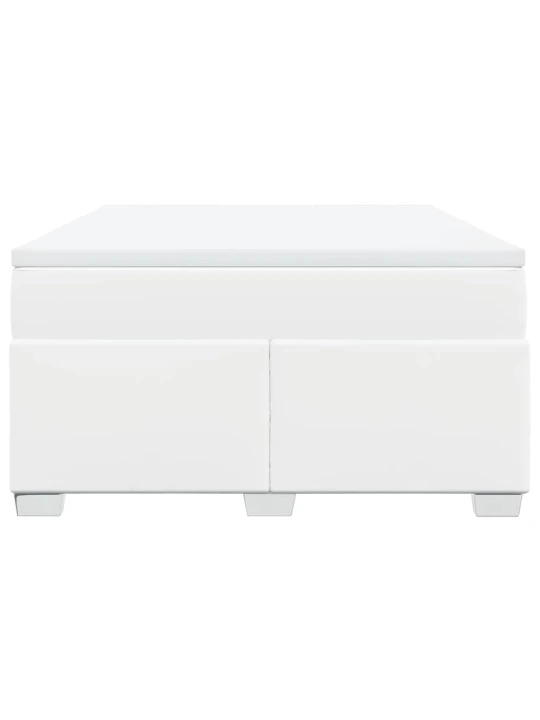 Box spring postel s matrací bílá 140 x 190 cm umělá kůže