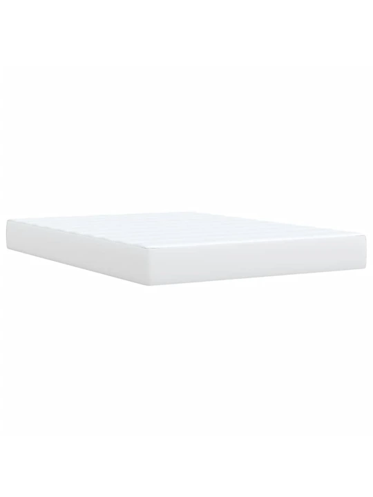 Box spring postel s matrací bílá 140 x 190 cm umělá kůže