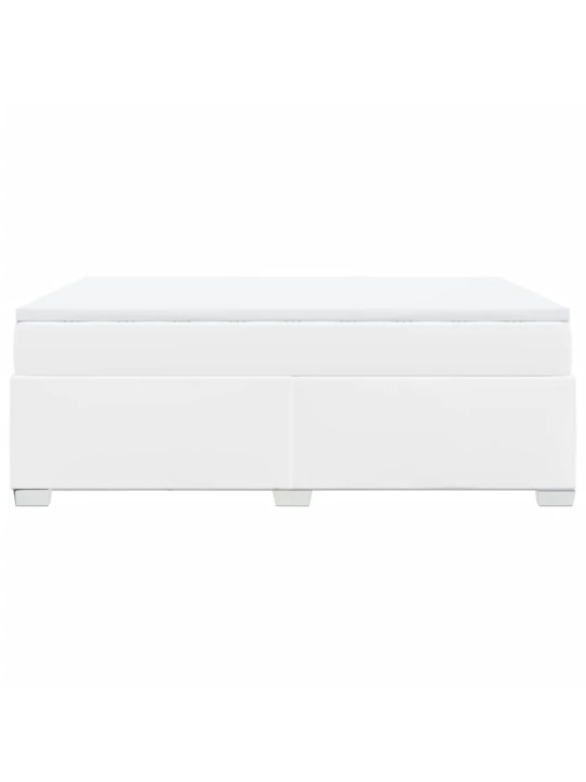 Box spring postel s matrací bílá 140 x 190 cm umělá kůže