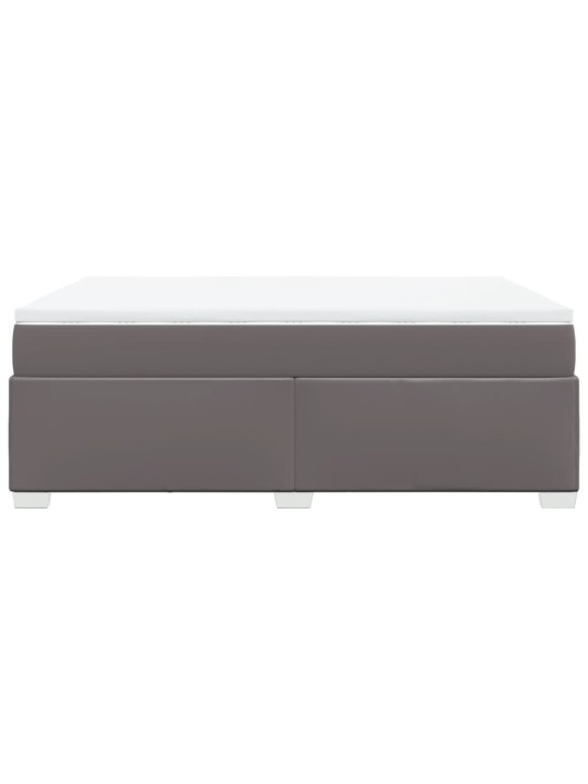 Box spring postel s matrací šedá 140 x 190 cm umělá kůže
