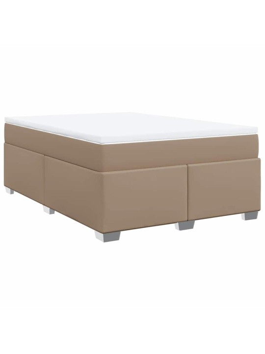 Box spring postel s matrací cappuccino 140x190 cm umělá kůže