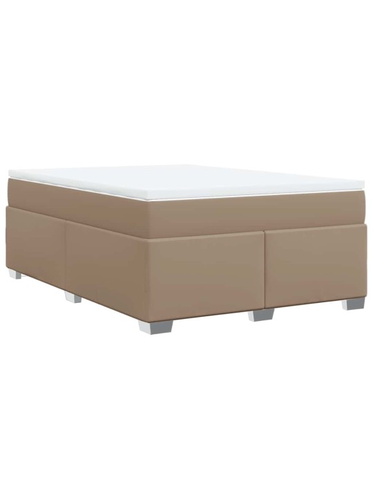 Box spring postel s matrací cappuccino 140x190 cm umělá kůže