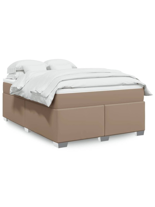 Box spring postel s matrací cappuccino 140x190 cm umělá kůže