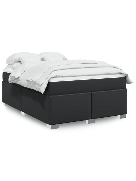 Box spring postel s matrací černá 140x200 cm umělá kůže