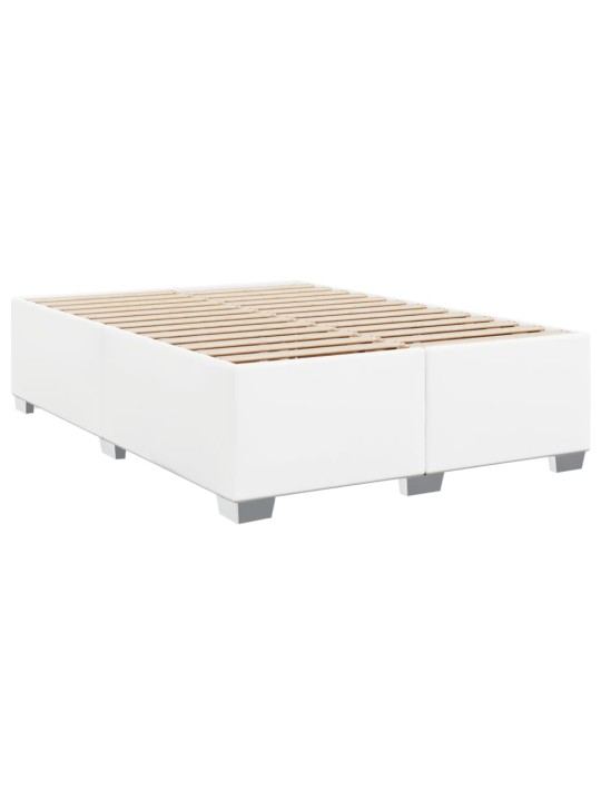 Box spring postel s matrací bílá 140x200 cm umělá kůže