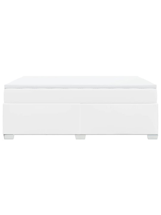Box spring postel s matrací bílá 140x200 cm umělá kůže