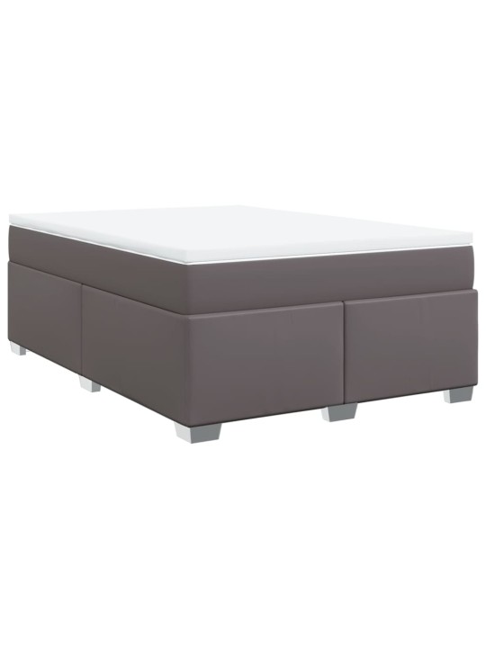 Box spring postel s matrací šedá 140x200 cm umělá kůže
