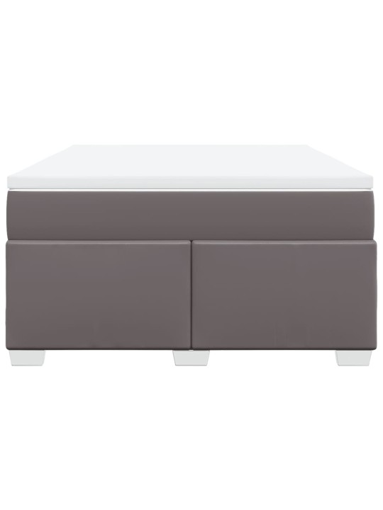 Box spring postel s matrací šedá 140x200 cm umělá kůže