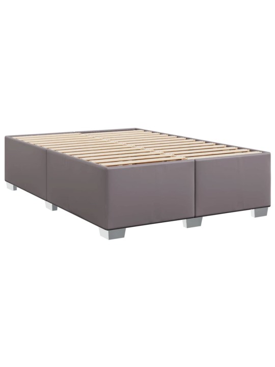 Box spring postel s matrací šedá 140x200 cm umělá kůže