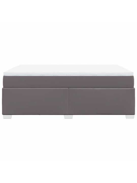 Box spring postel s matrací šedá 140x200 cm umělá kůže