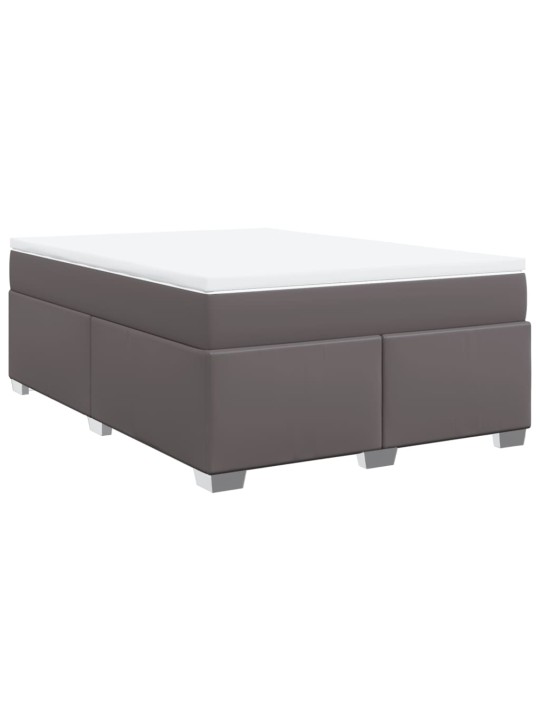 Box spring postel s matrací šedá 140x200 cm umělá kůže