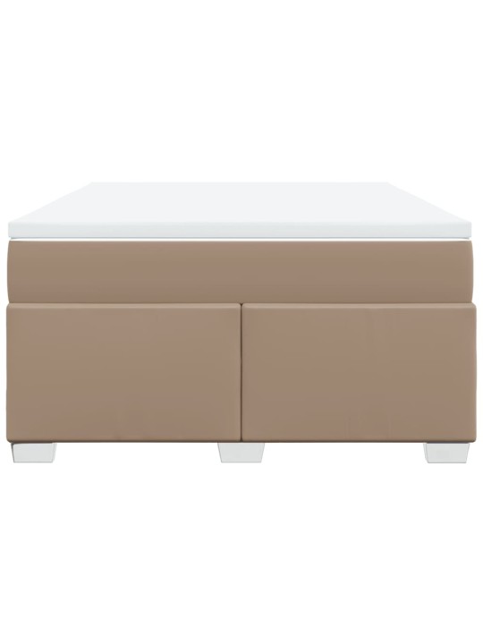 Box spring postel s matrací cappuccino 140x200 cm umělá kůže