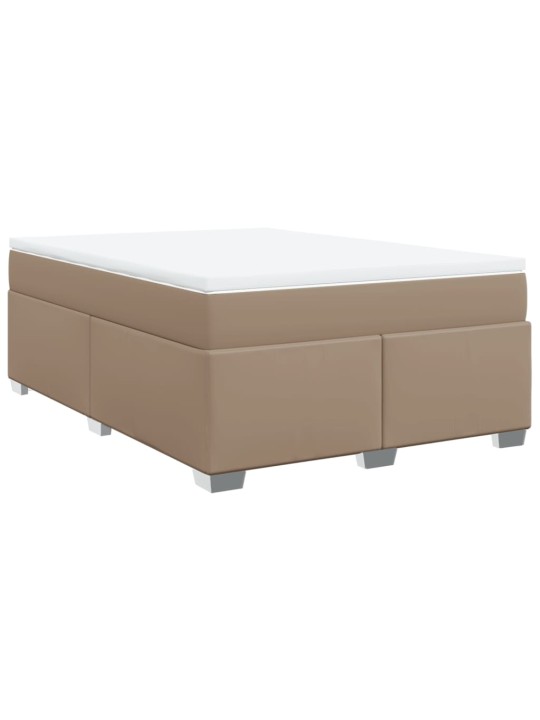 Box spring postel s matrací cappuccino 140x200 cm umělá kůže