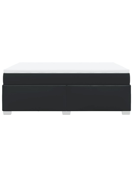 Box spring postel s matrací černá 160x200 cm umělá kůže