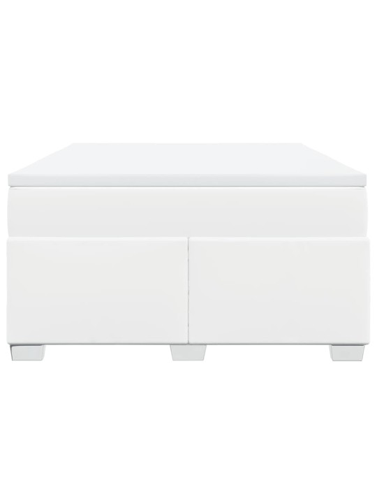 Box spring postel s matrací bílá 160x200 cm umělá kůže