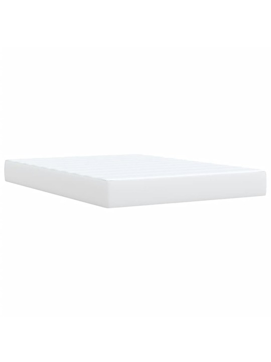 Box spring postel s matrací bílá 160x200 cm umělá kůže